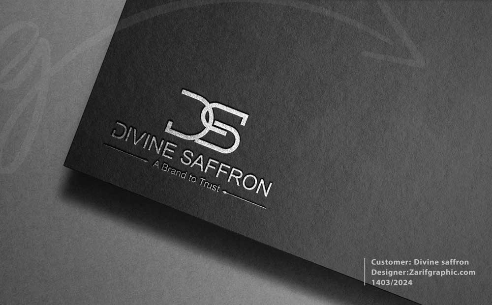طراحی لوگو برند زعفران Divine Saffron